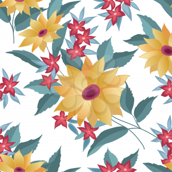 Floral seamless stylish pattern. Spring flower background