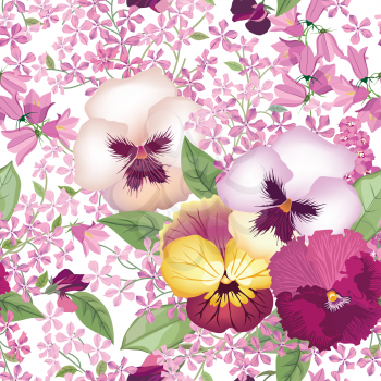 Flower bouquet seamless pattern. Floral summer background