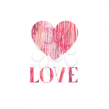 Love Happy Valentines day card Love heart pencil sketch background