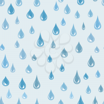 Raindrop background. Rainstorm Seamless Pattern. Rainy weather ornament. Water drops tiled wallpaper