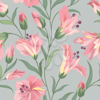 Floral seamless pattern. Nature vegetation background. Flourish wallpaper with  flowers.