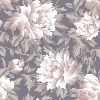Floral seamless pattern. Flower rose chinese background. Flourish wallpaper with plants and flowers chrysanthemum.