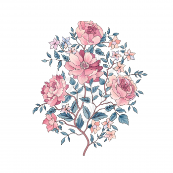 Floral background. Flower rose bouquet isolated. Flourish spring floral greeting card design