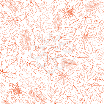 Fall leaf nature seamless pattern. Autumn leaves background. Season floral icon wallpaper