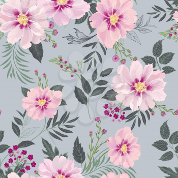 Floral seamless pattern. Garden Flower summer background.