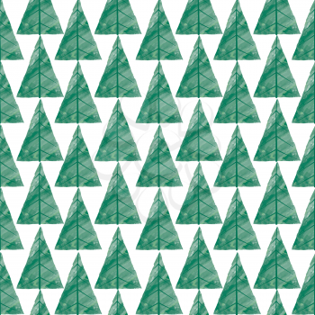 Christmas tree greeting seamless pattern. Winter holiday background with christmas tree.
