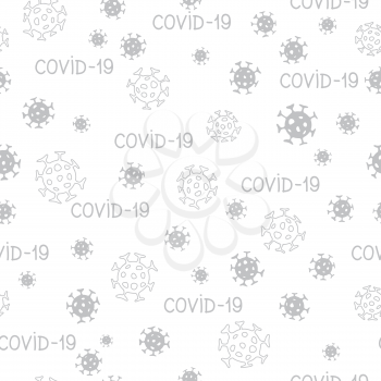 Virus epidemic seamless pattern. Backdrop with illustration of novel Coronavirus 2019-nCoV background.  Ornamental COVID-19 medical design. Abstract bacterium tile texture.
