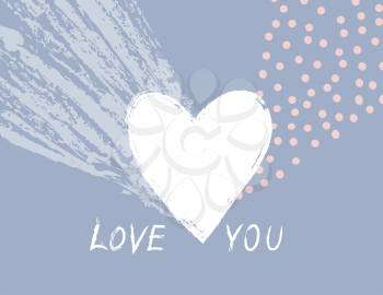 Love heart hand drawn sign. Valentines day icon Holiday background. Greeting card design.  Valentine's day holiday abstract decor element. Good for greeting card design