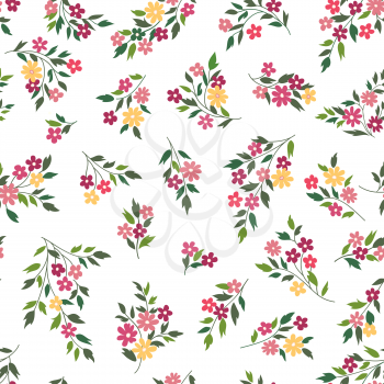 Floral seamless pattern. Flower background. Floral seamless texture with flowers. Flourish tiled decorative drawn ornamental wallpaper.