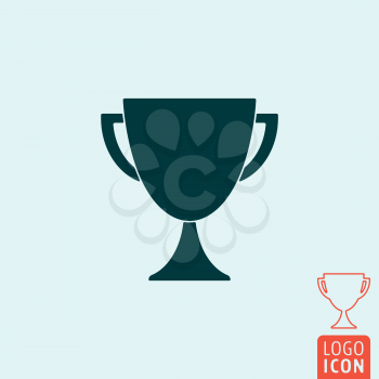 Trophy icon. Trophy logo. Trophy symbol. Trophy cup icon isolated, minimal design. Vector illustration