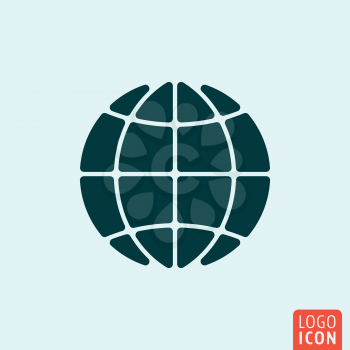 Globe Icon. Globe logo. Globe symbol. Earth minimal icon design. Vector illustration