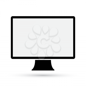 Computer Monitor icon. Black Computer Display isolated. Vector illustration.