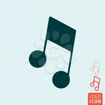 Music note icon. Music note symbol. Musical sign icon isolated. Vector illustration