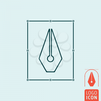 Pen icon. Pen symbol. Fountain pen icon isolated. Vector illustration