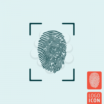 Fingerprint icon. Fingerprint symbol. Finger print icon isolated. Vector illustration