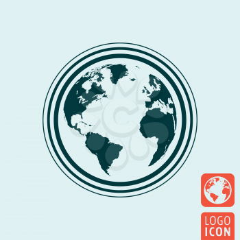 Earth globe icon. Globe earth symbol. Planet earth icon isolated. Vector illustration