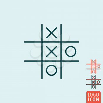Tic tac toe XO icon. Tic tac toe XO symbol. Noughts and crosses board game icon isolated. Vector illustration