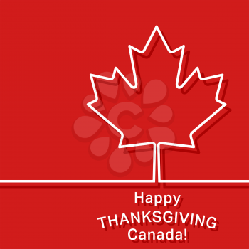 Canada thanksgiving card. Canadian maple leaf symbol. Cover brochures, flyer, card design template. Vector illustration