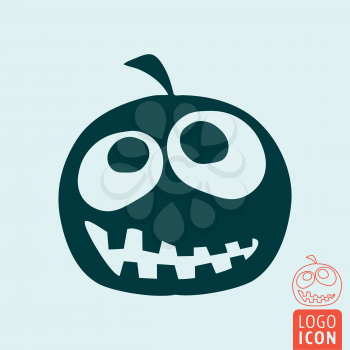 Halloween pumpkin icon. Symbol of halloween holiday. Vector illustration.