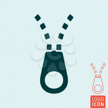 Zip icon. Open zipper symbol. Vector illustration