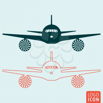 Plane icon. Jet engined aircraft symbol. Vector illustration