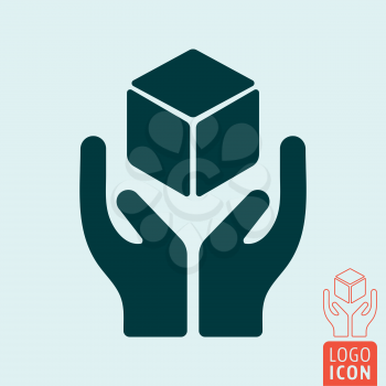 Handle with care icon. Package handling label. Vector illustration.