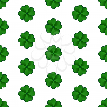 St Patricks Day clover seamless pattern. Vector illustration.