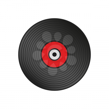 Vinyl record isolated on white background. Vector illustration.