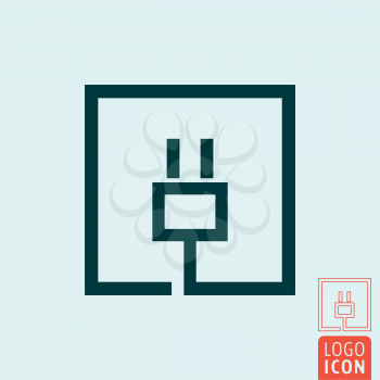 Electric plug icon. Electrical cable charge symbol. Vector illustration.