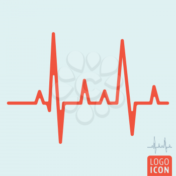 Heartbeat line icon. Heart beat symbol. Vector illustration