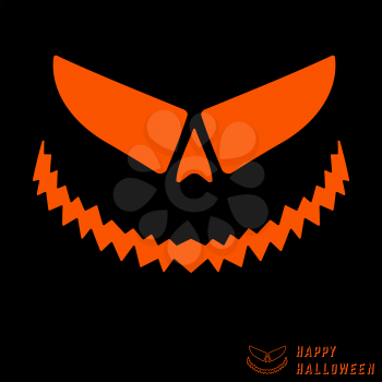 Halloween scary pumpkin template. Jack-o-lantern stencil layout. Design for cover brochures, flyer, party and greeting card. Vector illustration.