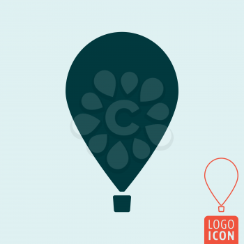 Balloon icon isolated. Hot air balloon symbol. Vector illustration.