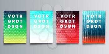 Set of colorful gradient cover with halftone pattern for flyer, poster, brochure, typography or other printing products. Vector illustration.