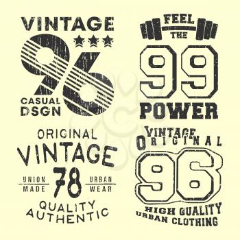 Vintage t-shirt print stamp for t shirts applique, tee badge, label, clothing tag, jeans, and casual wear. Vector illustration.