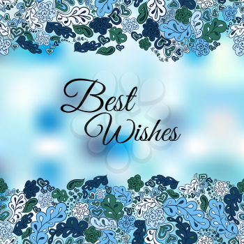 Floral doodle background best wishes