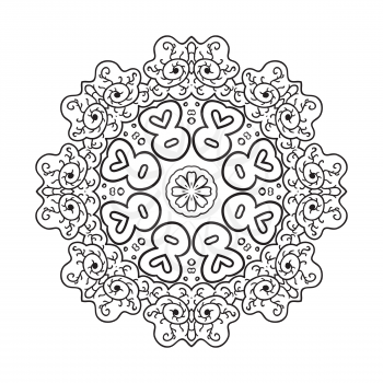 Floral lace motifs. Mandala. Zentangl relaxation coloring