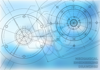 Mechanical engineering drawings. Vector background for inscription