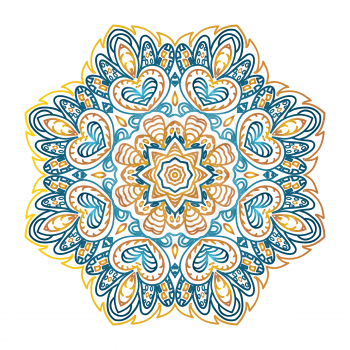 Mandala pattern. Doodle drawing. Round ornament. Color