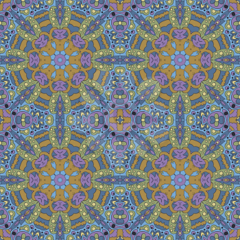 Mandala. Zentangl seamless ornament. Relax, meditation. blue and purple