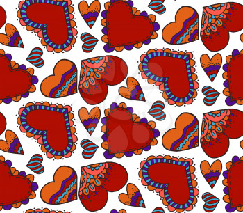Cute seamless pattern. Doodle heart. Love. Heart. Valentine's Day. Hand draw