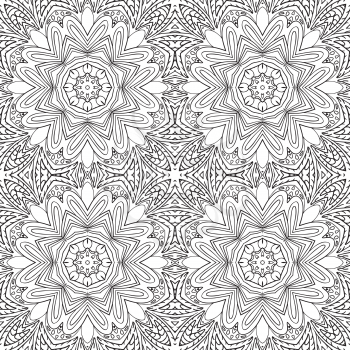 Seamless doodle pattern. Coloring Ethnic motives
