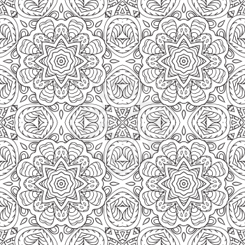 Seamless pattern doodle ornament. Coloring background. Ethnic motives. Zentangl