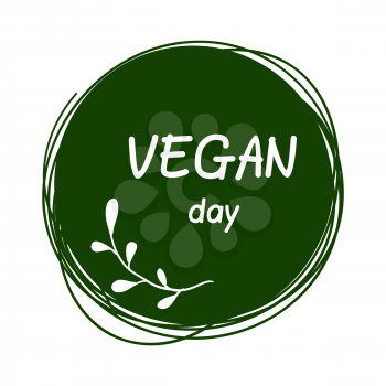 International Day for vegetarians. Nov. 1. Vegan Day. Sticker. On a white background