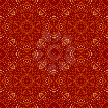Seamless pattern doodle Orange ornament. Ethnic motives. Zentangl