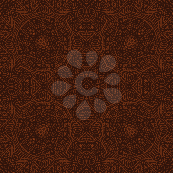 Seamless pattern doodle ornament. Ethnic motives. Zentangl. Brown
