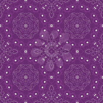 Mandala. Zentangl seamless ornament. Relax. Oriental pattern violet