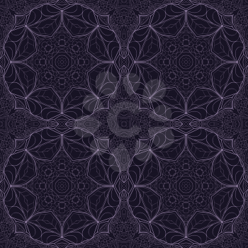 Seamless Mandala pattern. Seamless ornament for your creativity. Violet