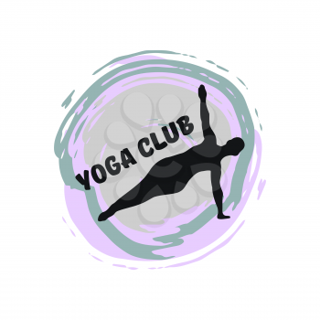Abstract logo for yoga club. Sports, gymnastics, yoga. Pastel shades