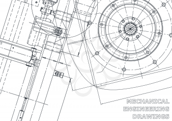 Cover. Vector engineering illustration. Blueprint, flyer, banner, background. Instrument-making drawings