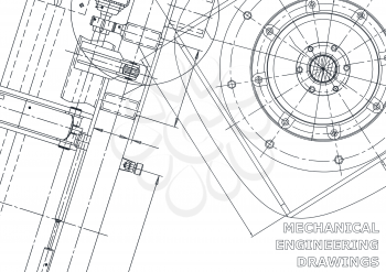 Cover. Vector engineering illustration. Blueprint, flyer, banner, background. Instrument-making drawings. Mechanical engineering drawing. Technical illustrations